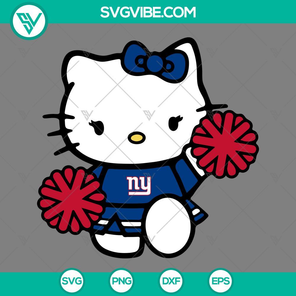 new york giants hello kitty cheerleader svg png dxf eps cut files mockup