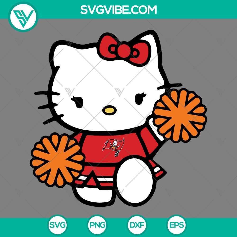 tampa bay buccaneers hello kitty cheerleader svg png dxf eps cut files mockup