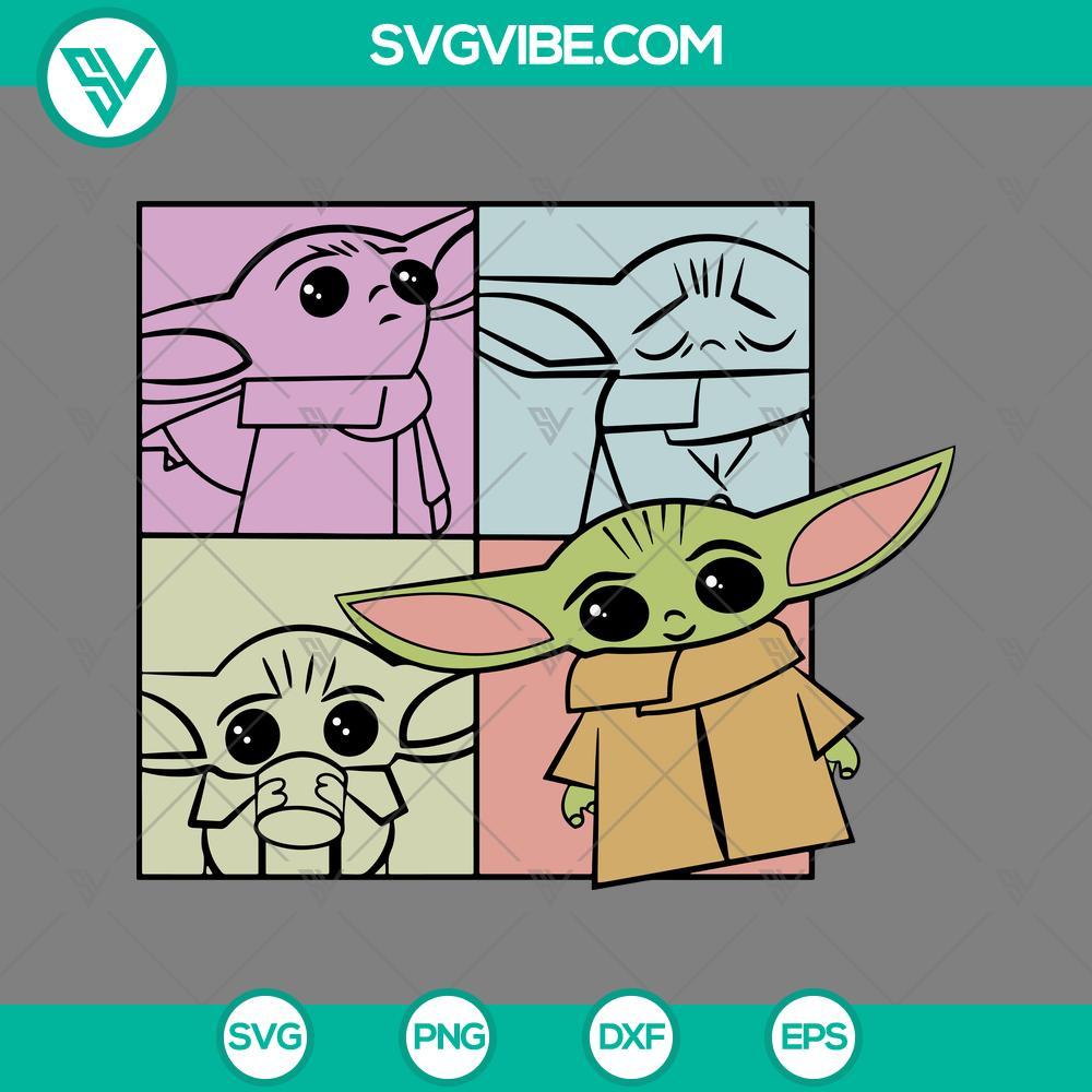 baby yoda comic design svg png eps dxf file mockup