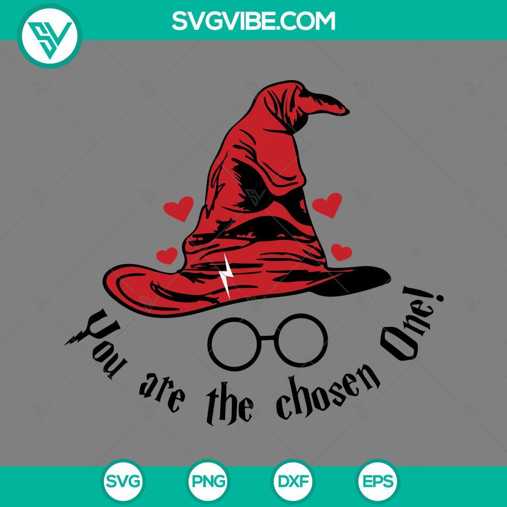 harry potter valentines svg sorting hat you are the chosen one svg png eps dxf file mockup