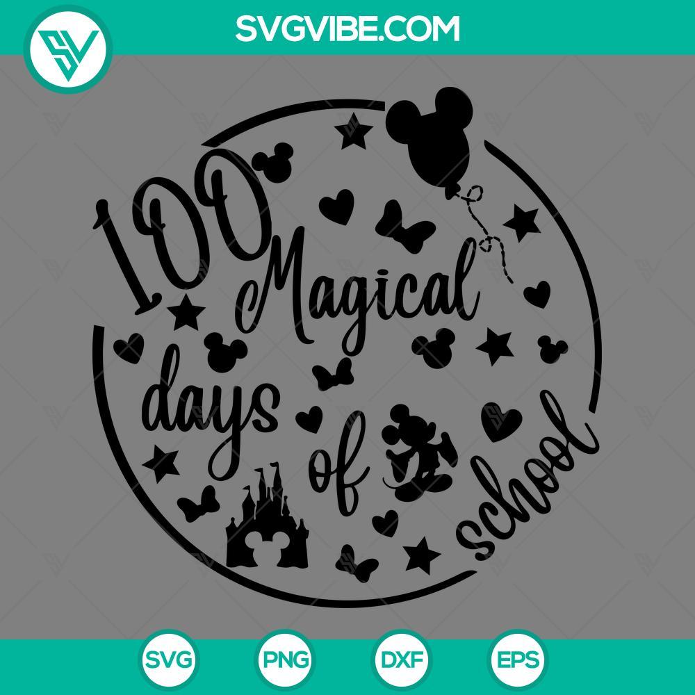 mickey 100 magical days of school svg png eps dxf files mockup