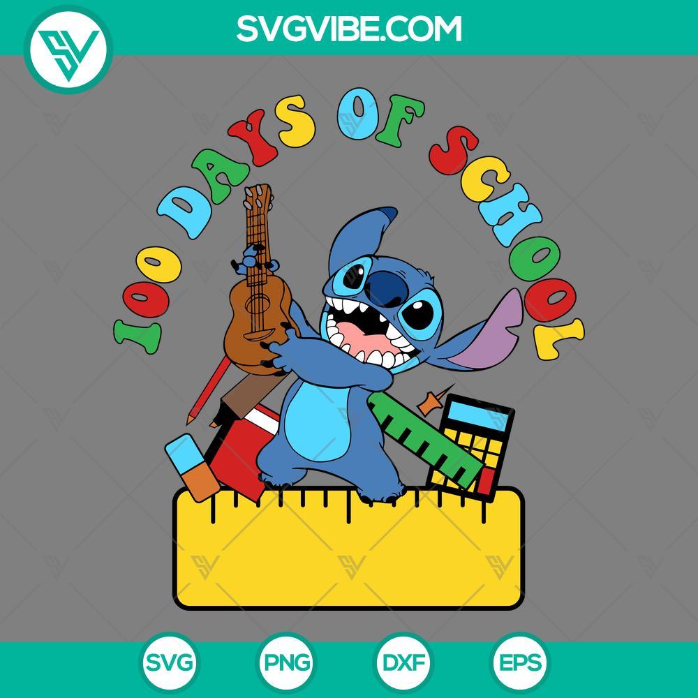 stitch 100th day of school svg 100 days of school 2024 svg png file mockup