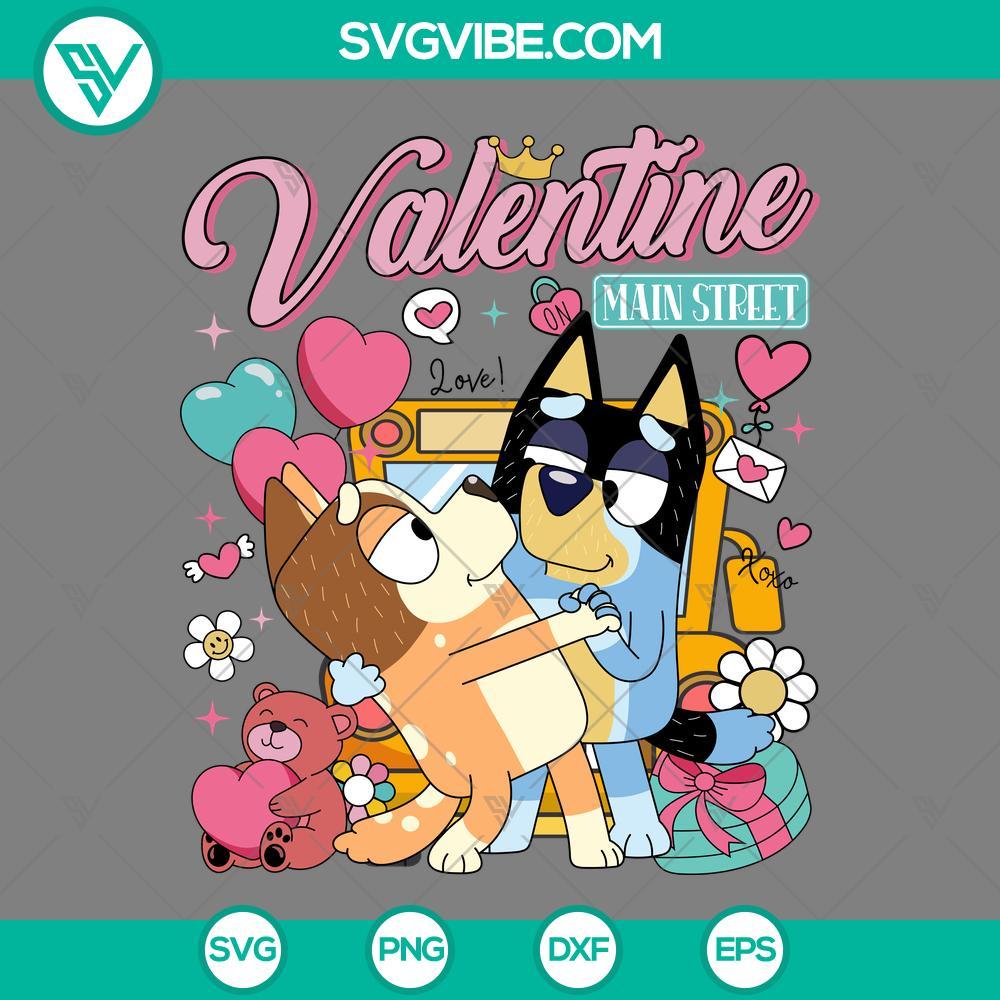 bluey bandit and chilli valentine svg bluey valentines day svg png mockup