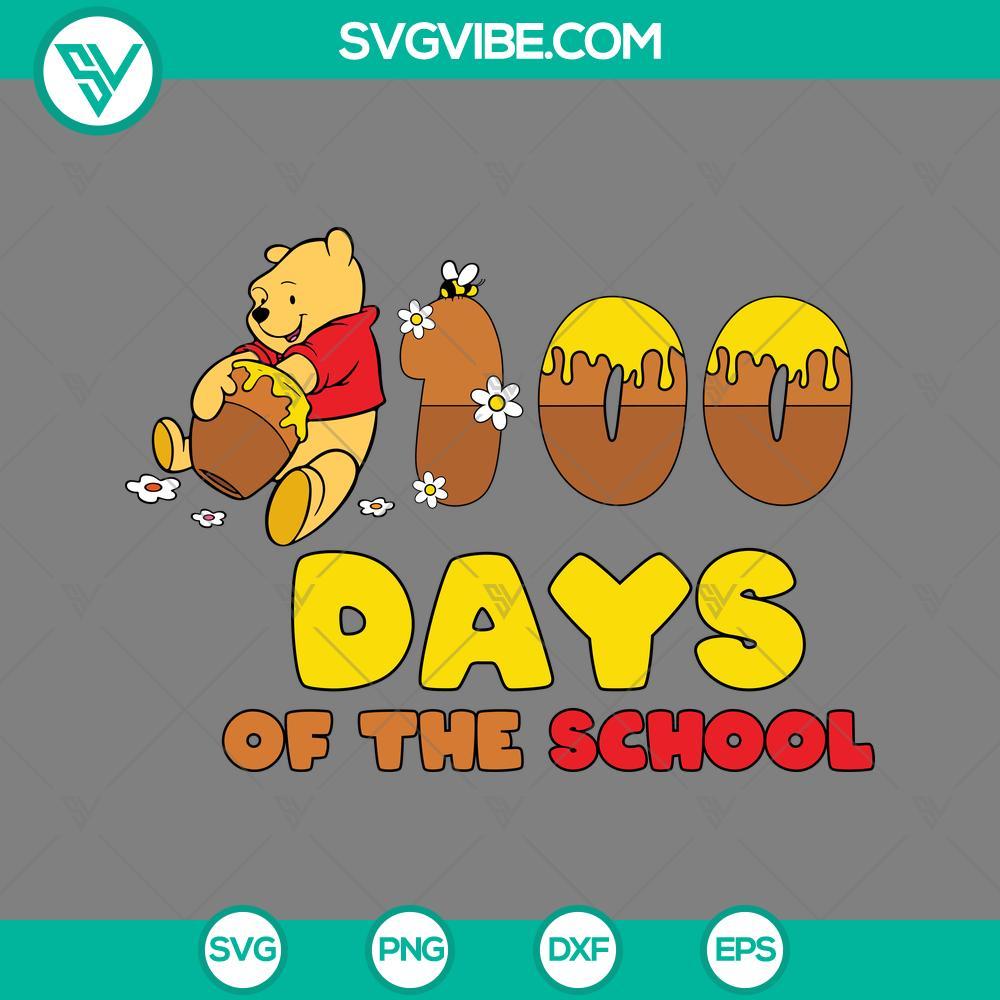 winnie the pooh 100 days of the school svg pooh svg png dxf eps mockup