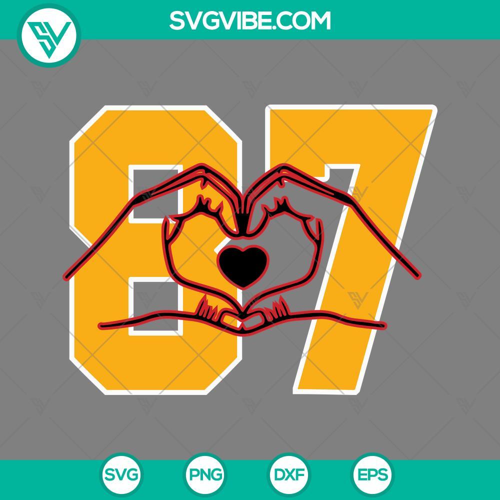 travis kelce 87 heart hands svg travis kelce svg chiefs svg mockup