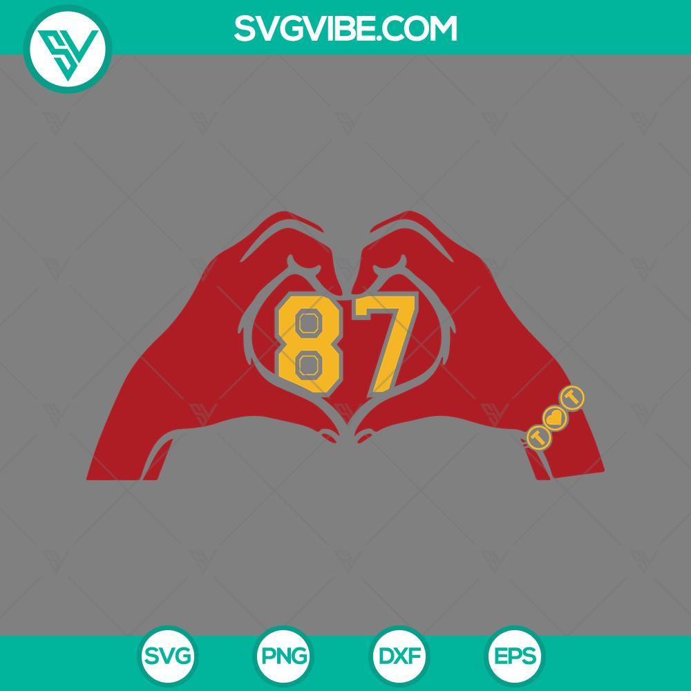 travis kelce 87 heart hands svg taylor swift and travis kelce svg taylor swift hand heart svg mockup