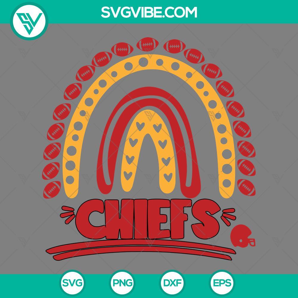 chiefs football rainbow svg kansas city chiefs super bowl 2024 svg png eps dxf file mockup