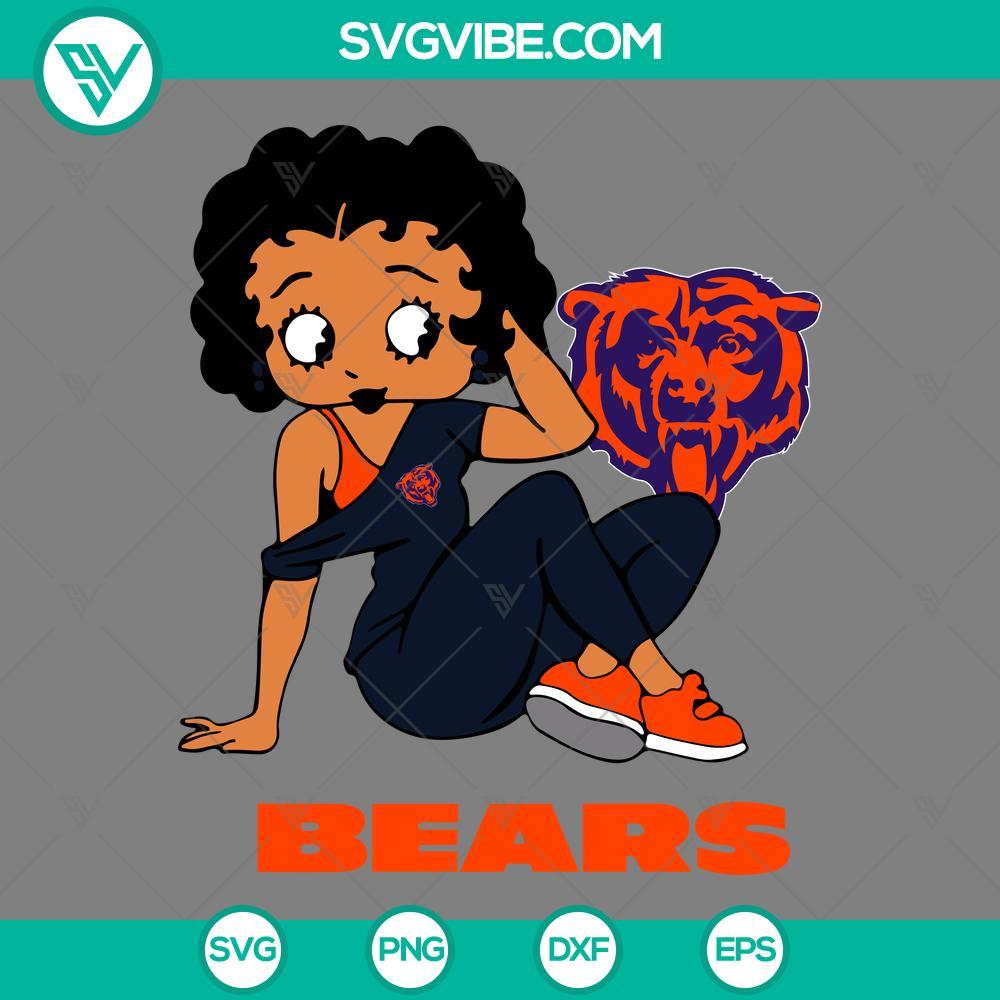 betty boop chicago bears football svg png dxf eps files mockup