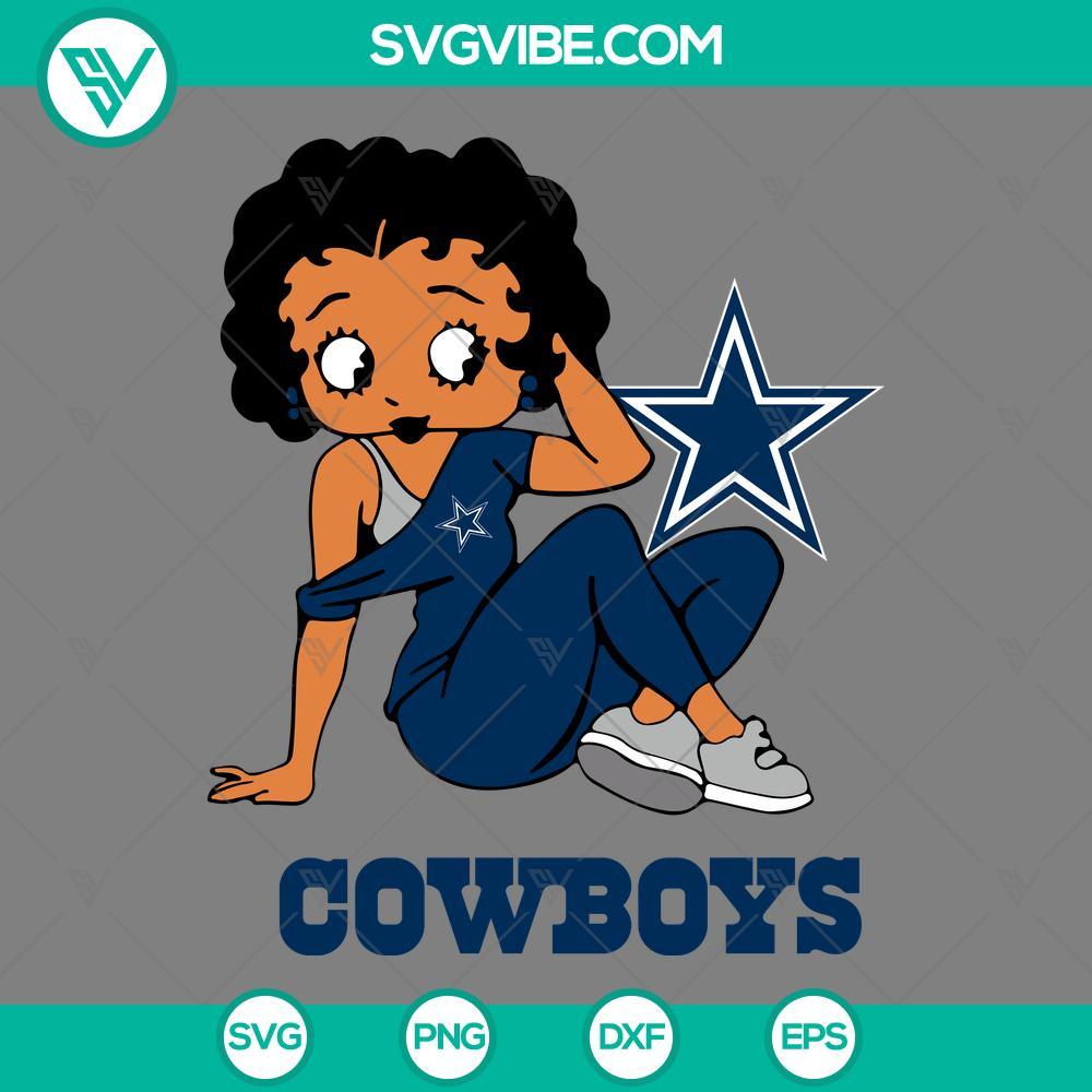 betty boop dallas cowboys football svg png dxf eps files mockup