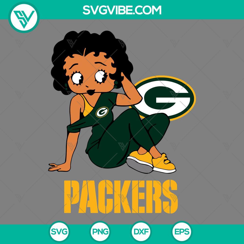 betty boop green bay packers football svg png dxf eps files mockup