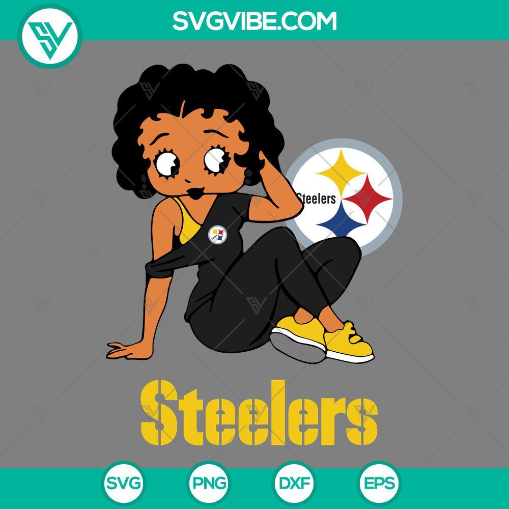 betty boop pittsburgh steelers football svg png dxf eps files mockup