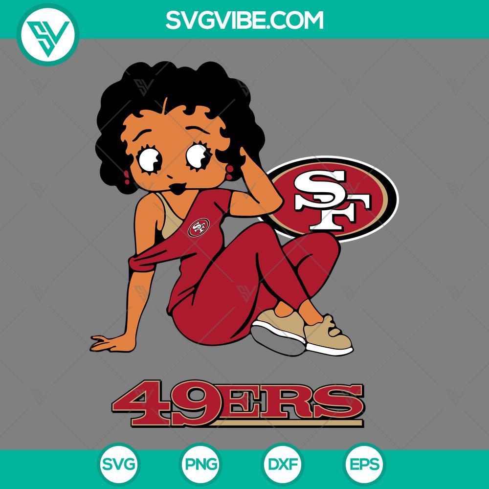 betty boop san francisco 49ers football svg png dxf eps files mockup