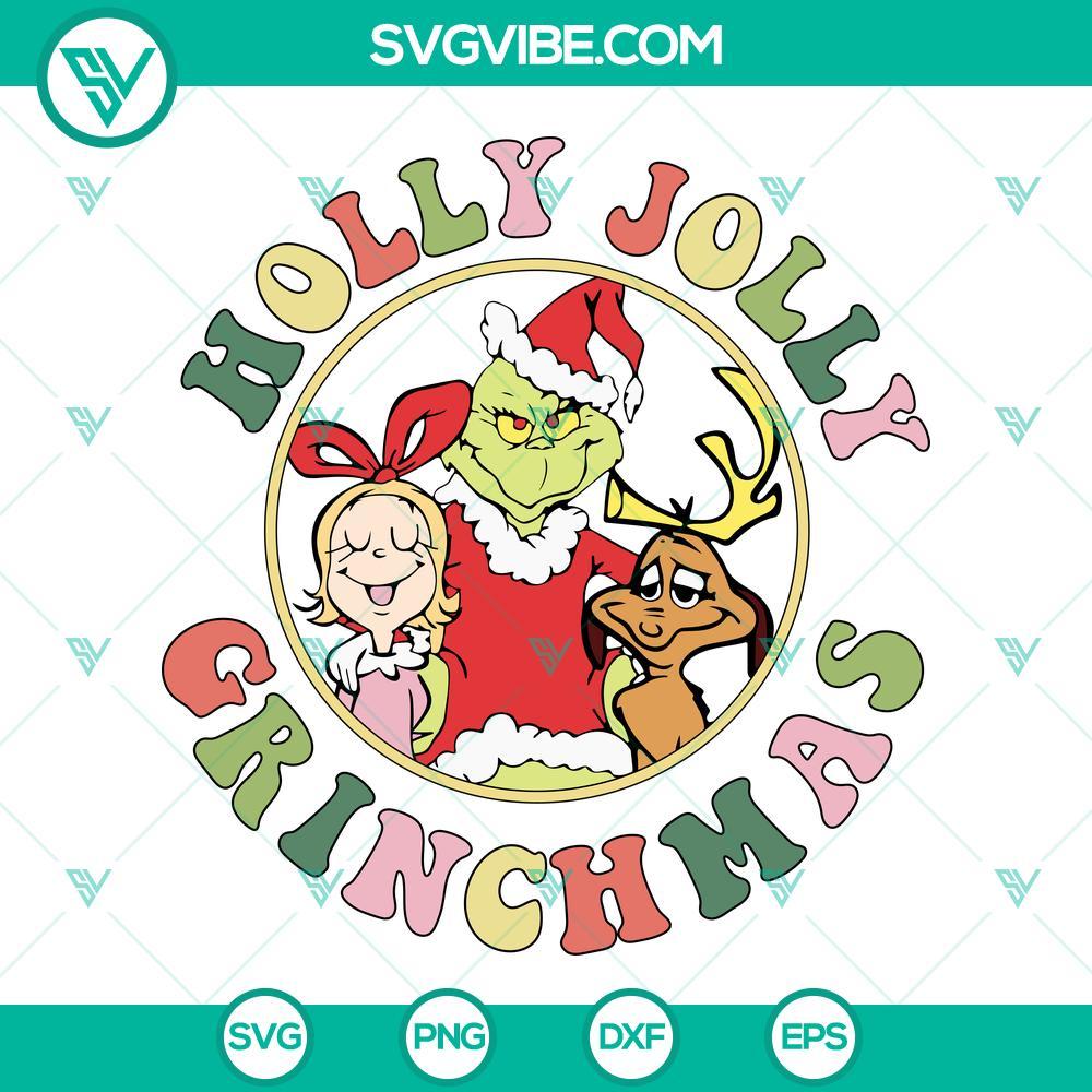 holly jolly grinchmas svg grinch max dog cindy lou svg eps png dxf mockup