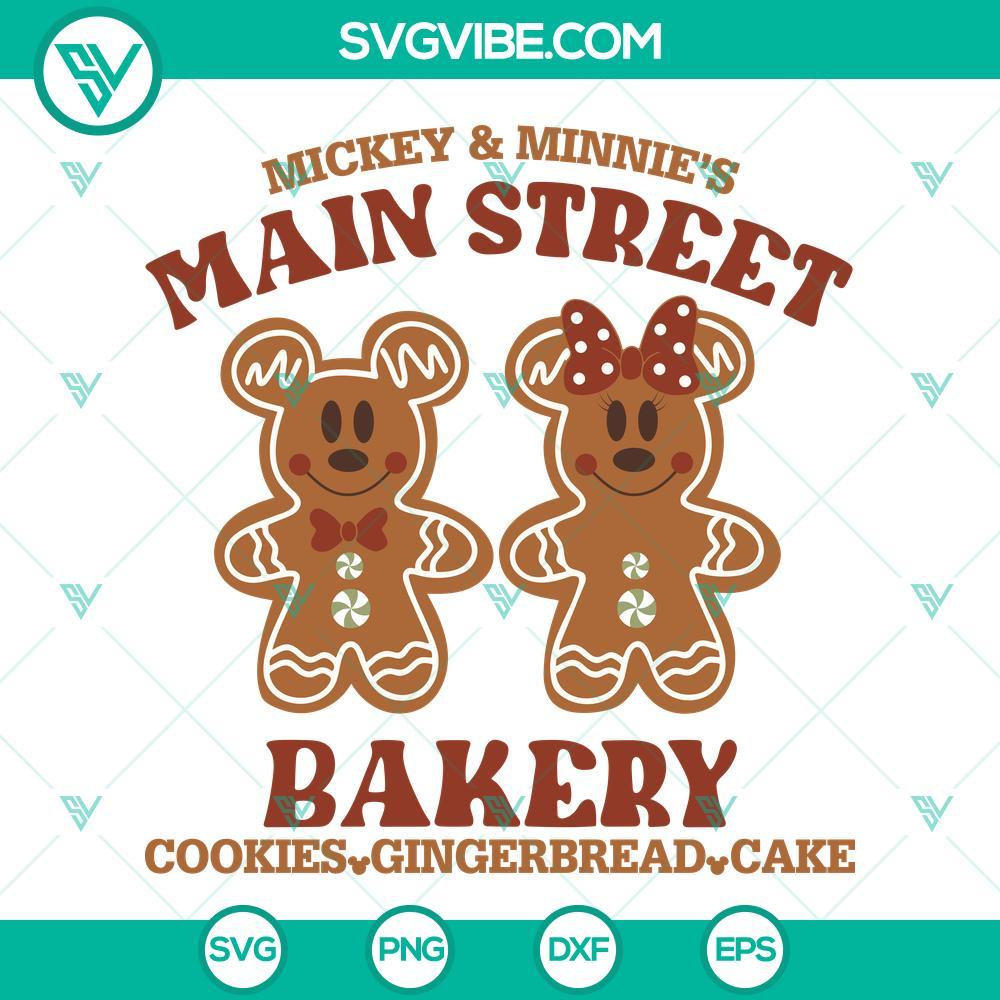 mickey minnie gingerbread man svg mickey minnie main street bakery christmas svg png files mockup