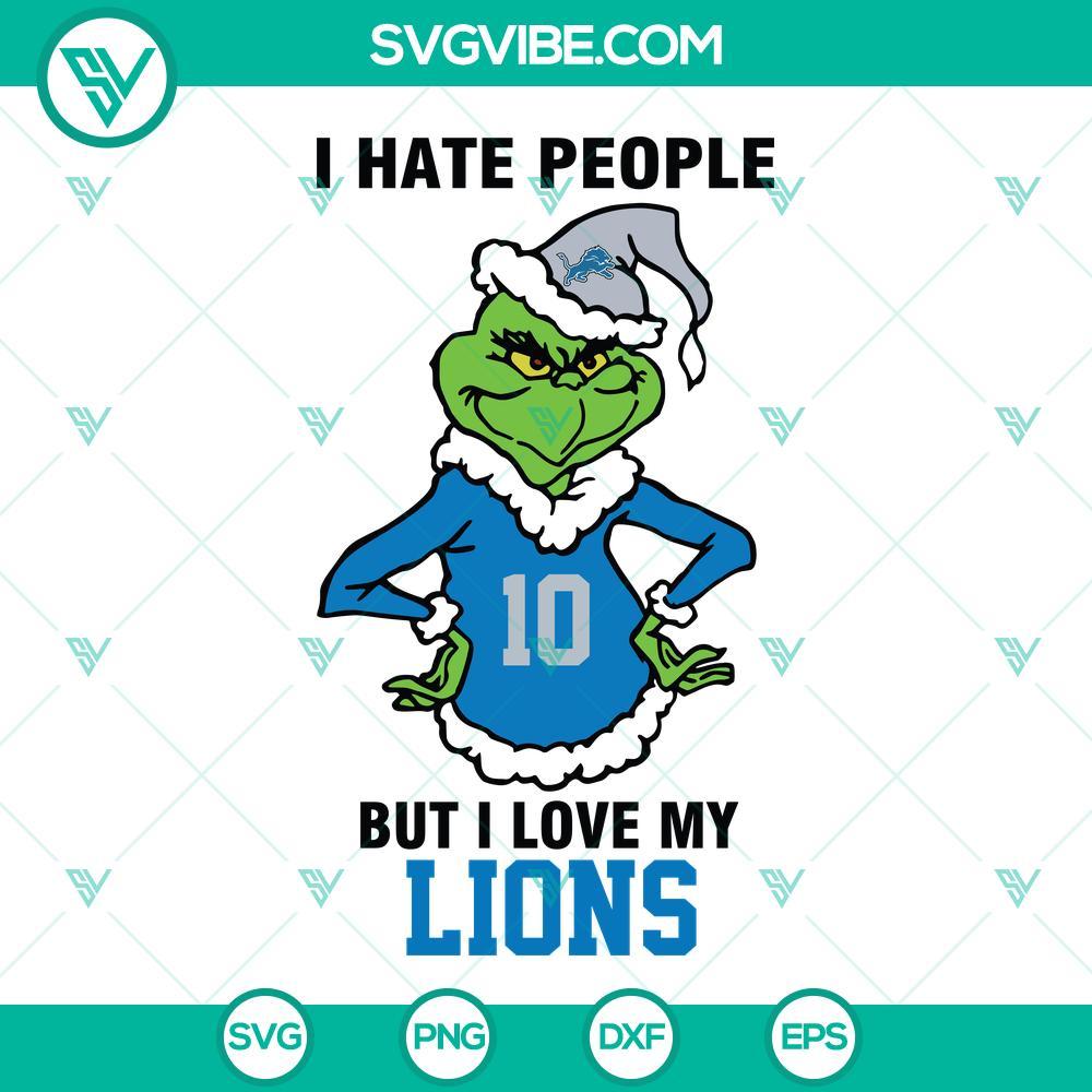 grinch detroit lions svg i hate people but i love my detroit lions football svg png dxf eps cut files mockup