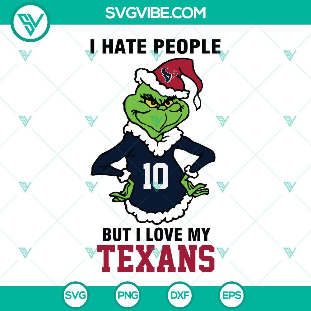 grinch houston texans christmas svg i hate people but i love my texans svg png dxf eps cut files mockup