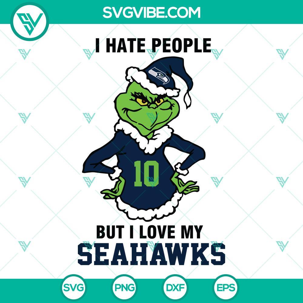 grinch i hate people but i love my seattle seahawks football svg png dxf eps cut files mockup