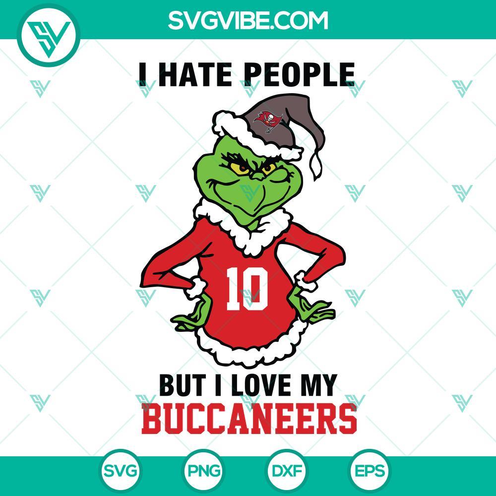 grinch i hate people but i love my tampa bay buccaneers football svg png dxf eps cut files mockup