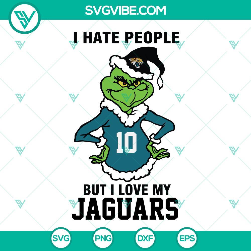 grinch jacksonville jaguars svg football christmass svg i hate people but i love my jaguars svg png files mockup