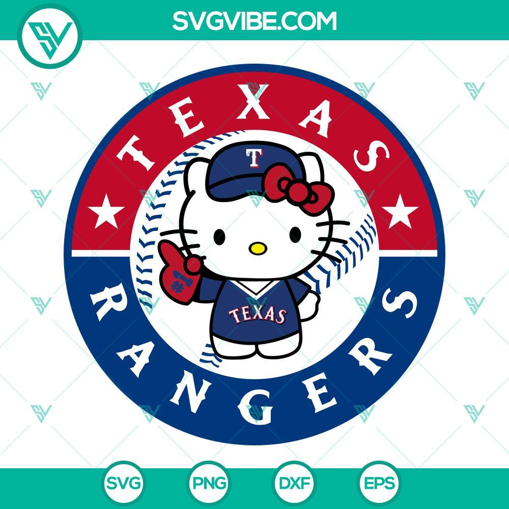 hello kitty texas rangers svg file hello kitty baseball svg texas rangers svg mockup