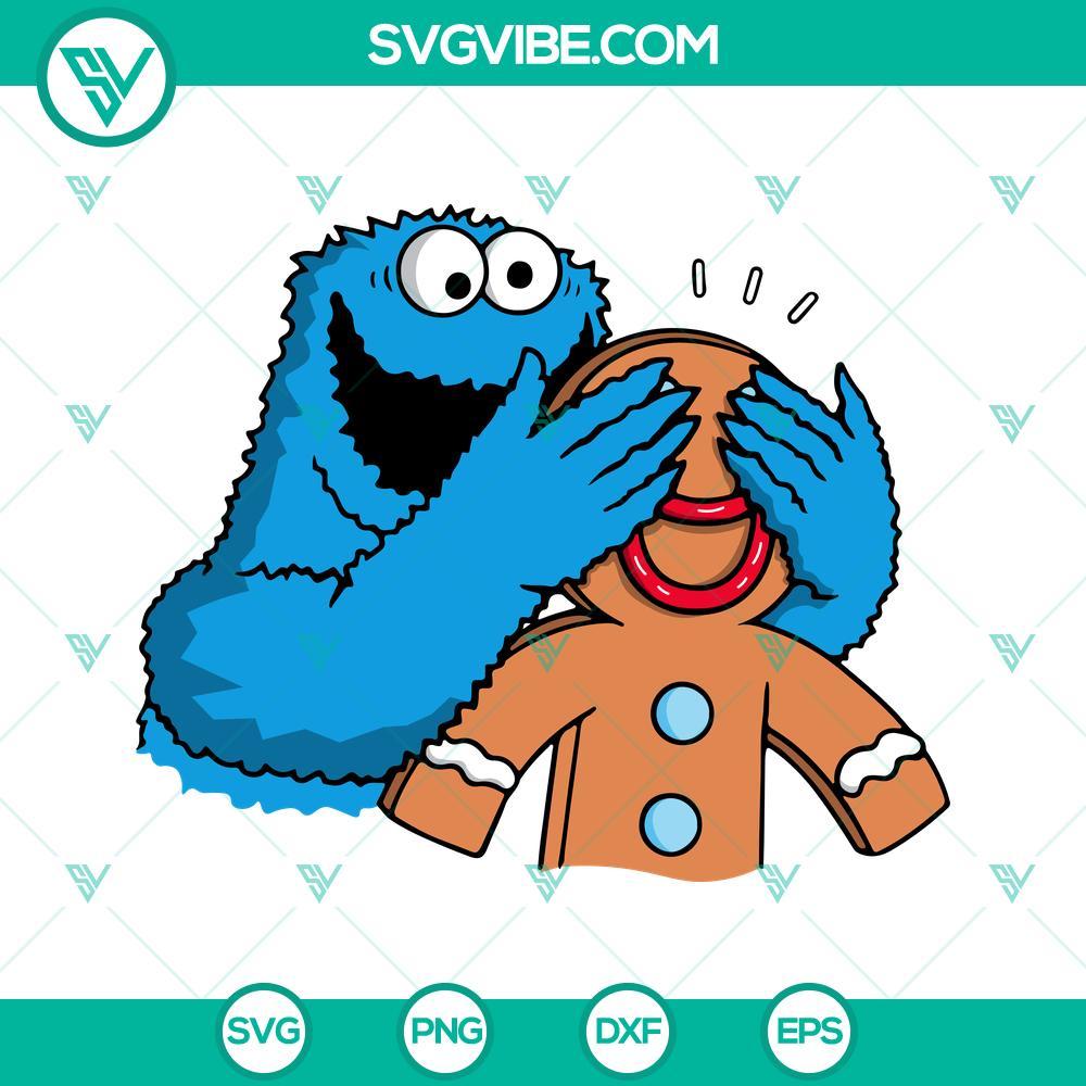 cookie monster gingerman christmas svg sesame street christmas svg png dxf eps mockup