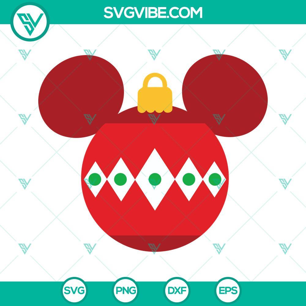 mickey christmas ball with ornaments svg disney christmas svg png dxf eps mockup