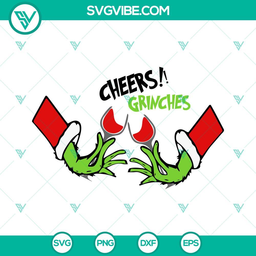 cheers grinches svg grinch hand with wine glass svg png eps dxf mockup