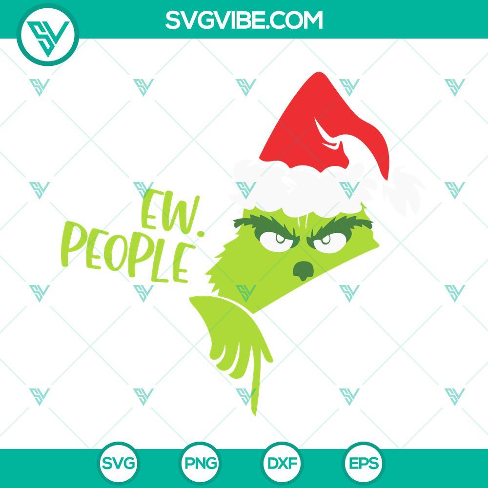 grinch ew people svg grinch santa hat christmas svg png eps dxf mockup