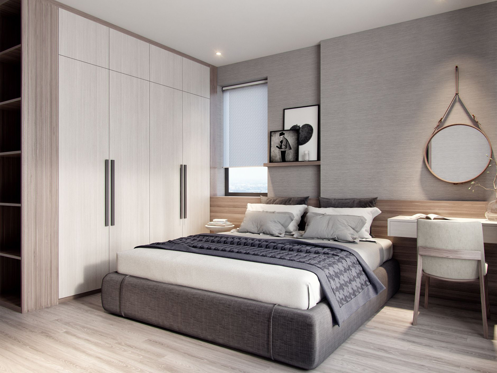 Hình ảnh thực tế phòng ngủ căn hộ S2.05 Vinhomes Smart City 2 phòng ngủ