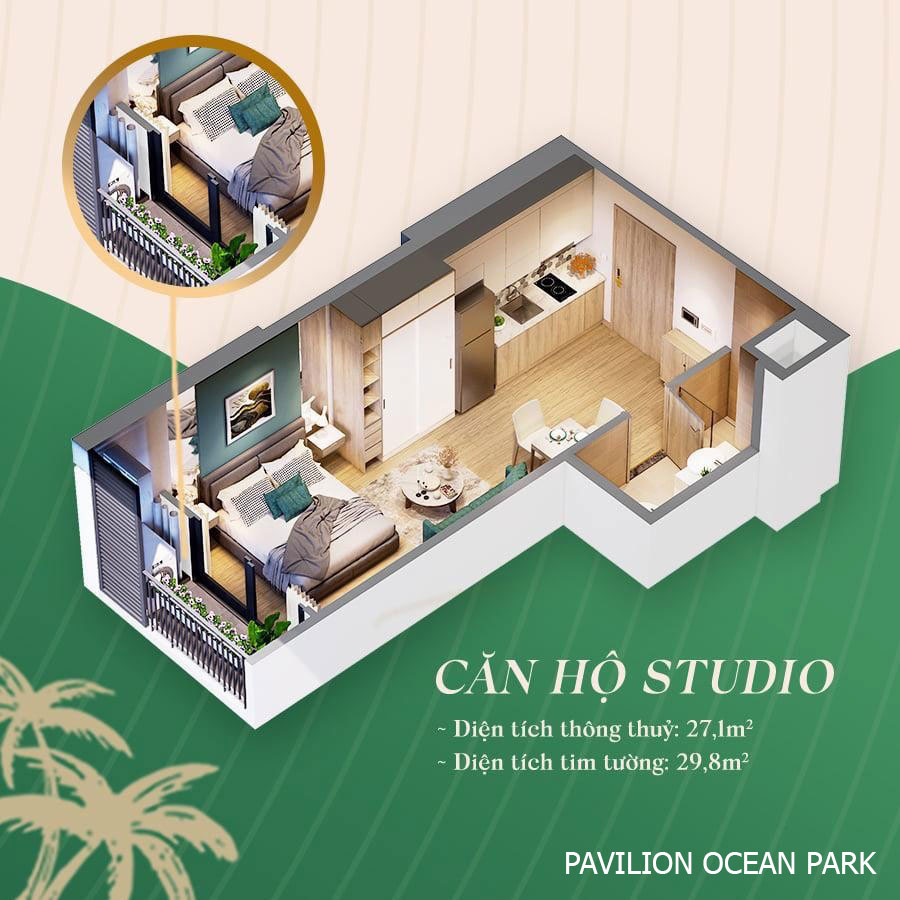 hinh anh can ho studio the pavilion vinhomes ocean park thiet ke chi tiet so 1