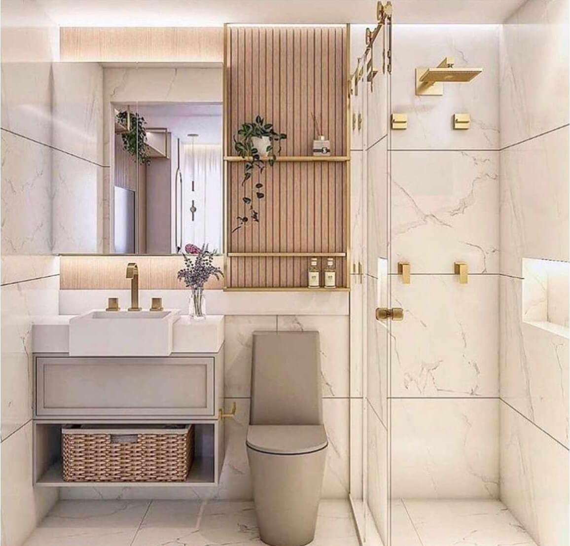 Nếu bạn yêu thích phong cách thiết kế sang trọng cho phòng tắm thì đừng bỏ qua bức ảnh này. Thiết kế phòng tắm đẹp với sự kết hợp phù hợp giữa màu sắc và đồ nội thất sẽ tạo nên không gian tuyệt đẹp như mong muốn. Phòng tắm rộng rãi và tiện nghi sẽ giúp bạn relax và giải tỏa stress sau một ngày làm việc mệt nhọc. Hãy tận hưởng không gian tắm rửa thư giãn và đẹp như trong mơ.