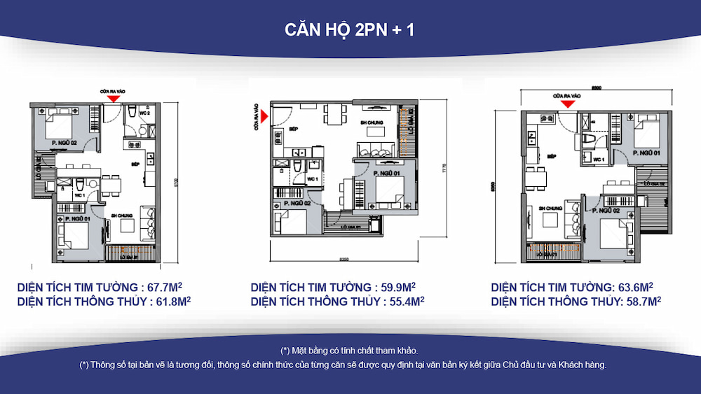 Mặt bằng căn hộ S1.05 Vinhomes OCean Park 2 phòng ngủ