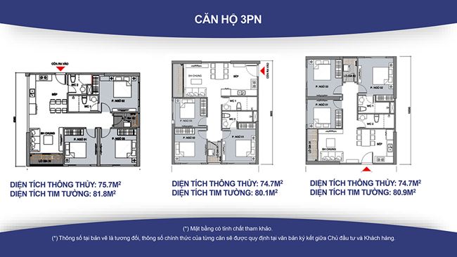 Mặt bằng căn hộ S1.10 Vinhomes Ocean Park 3 phòng ngủ