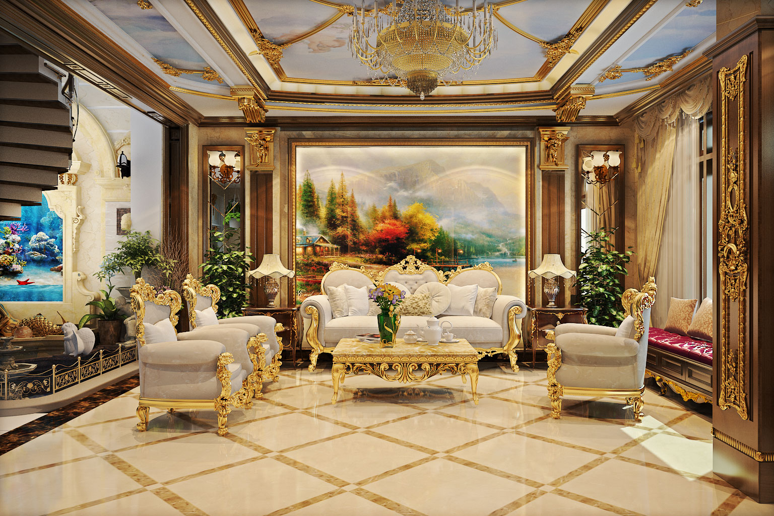 30 Mẫu thiết kế phòng khách tân cổ điển đẹp cho Biệt Thự, Nhà Phố, Chung  Cư, Nhà Ống