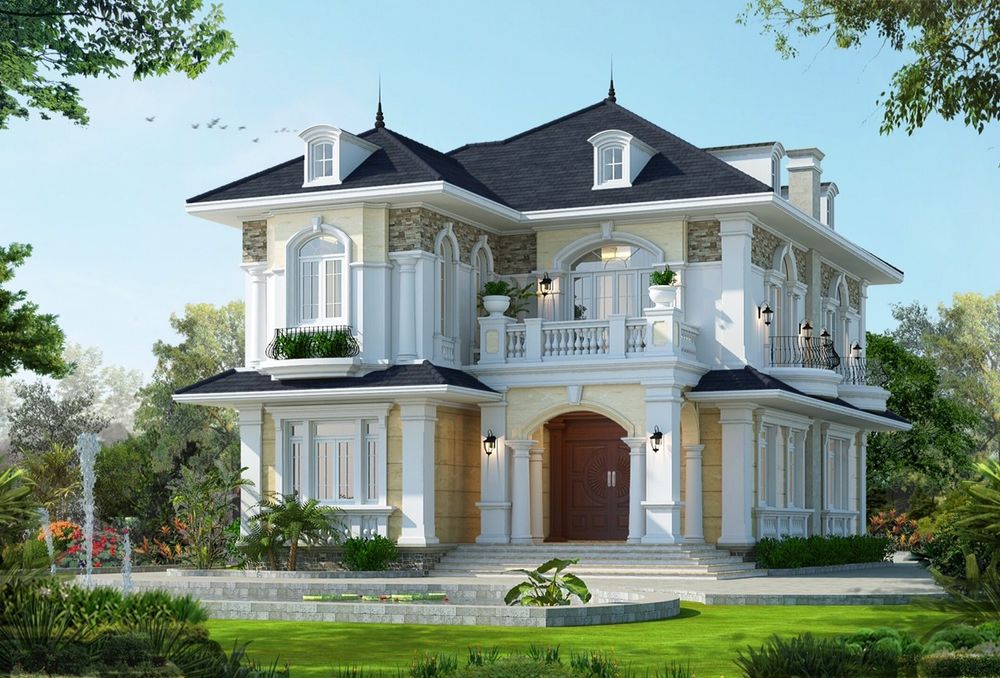 10 biệt thự mái bằng 2 tầng hiện đại có sân vườn villa đẹp