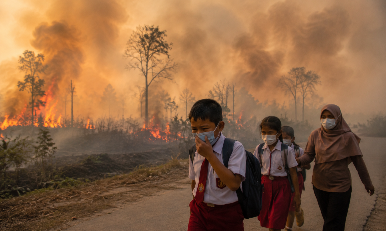Asap Karhutla Kepung Kalimantan, Sekolah Diubah dan Udara Palangka Raya Masuk Kategori Bahaya