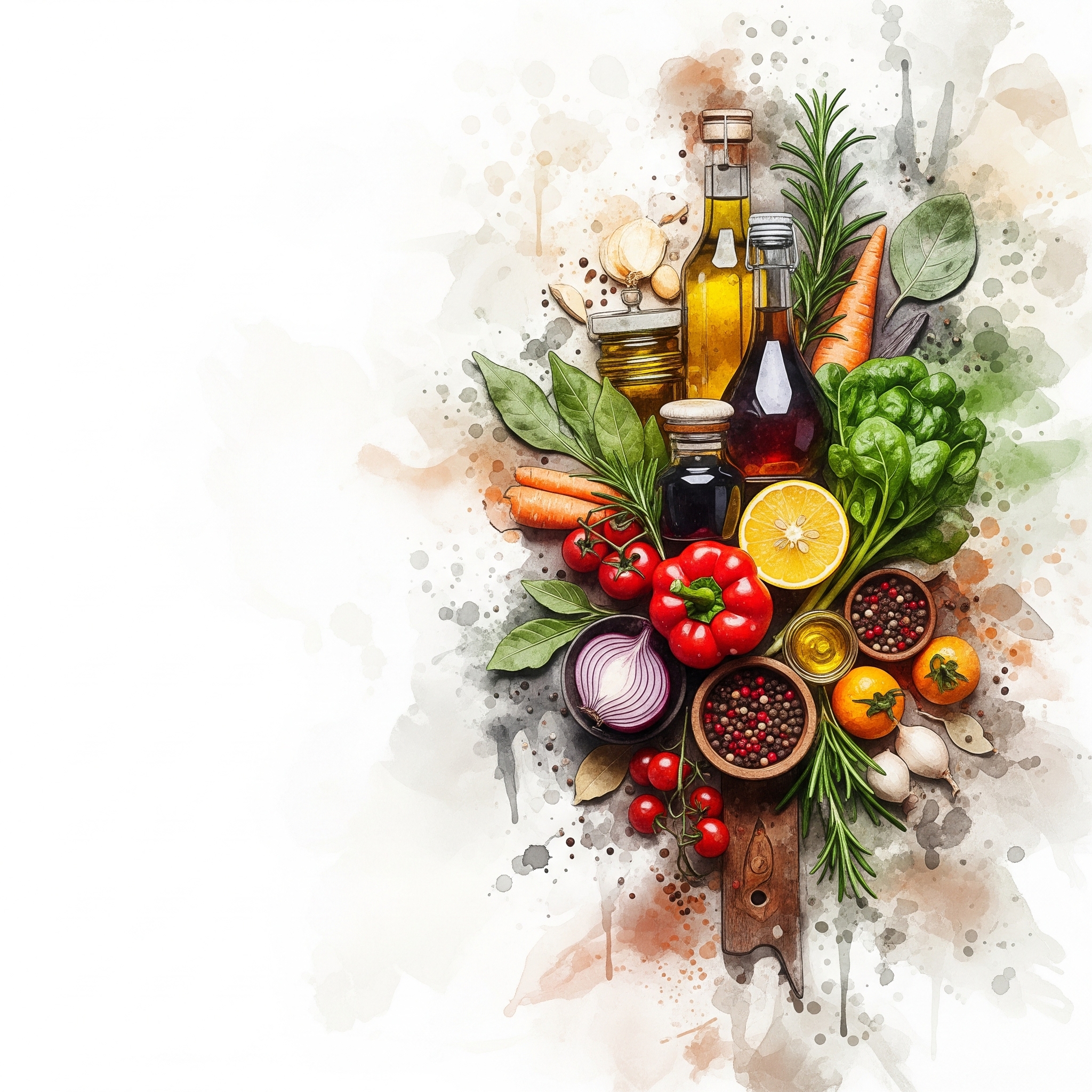 Artistic and dreamy illustration related to food or cooking