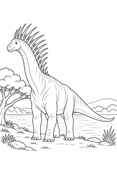 Amargasaurus dinosaur coloring page: double-spined neck