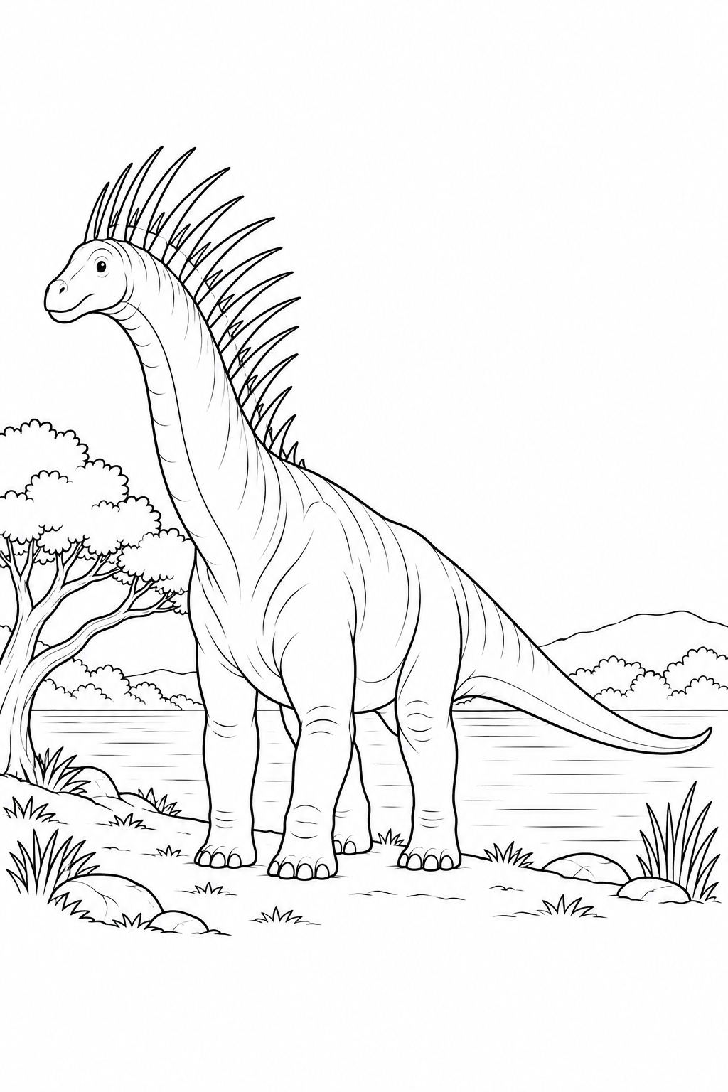 Amargasaurus dinosaur coloring page: double-spined neck
