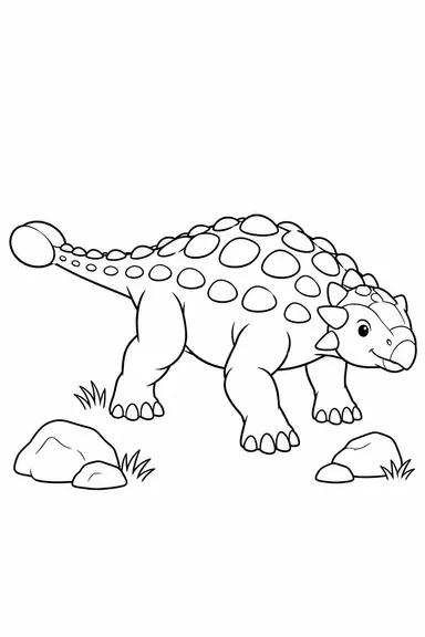 Ankylosaurus dinosaur coloring page: armored explorer