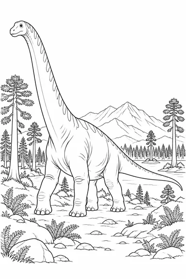 Argentinosaurus dinosaur coloring page: giant on the horizon