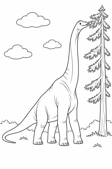 Brachiosaurus dinosaur coloring page: high canopy lunch