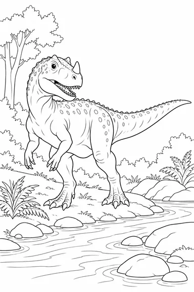 Ceratosaurus dinosaur coloring page: nose-horned explorer