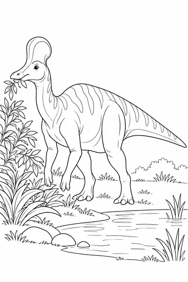 Corythosaurus dinosaur coloring page: helmet crest