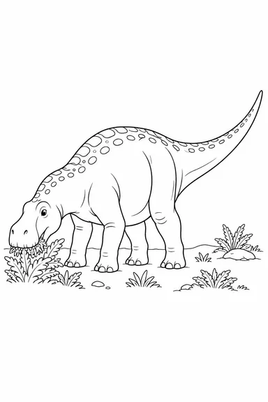 Nigersaurus dinosaur coloring page: wide-mouthed grazer