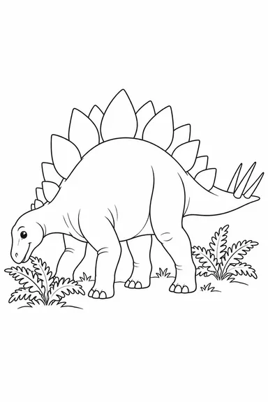 Stegosaurus dinosaur coloring page: plates in the sunshine
