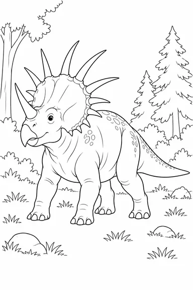 Styracosaurus dinosaur coloring page: spiky frill