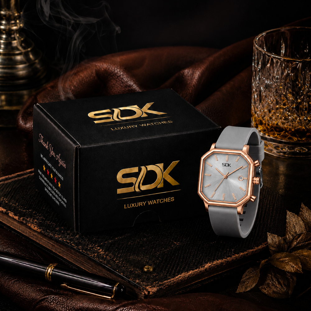 Rose Gold Classic Watch-Grey