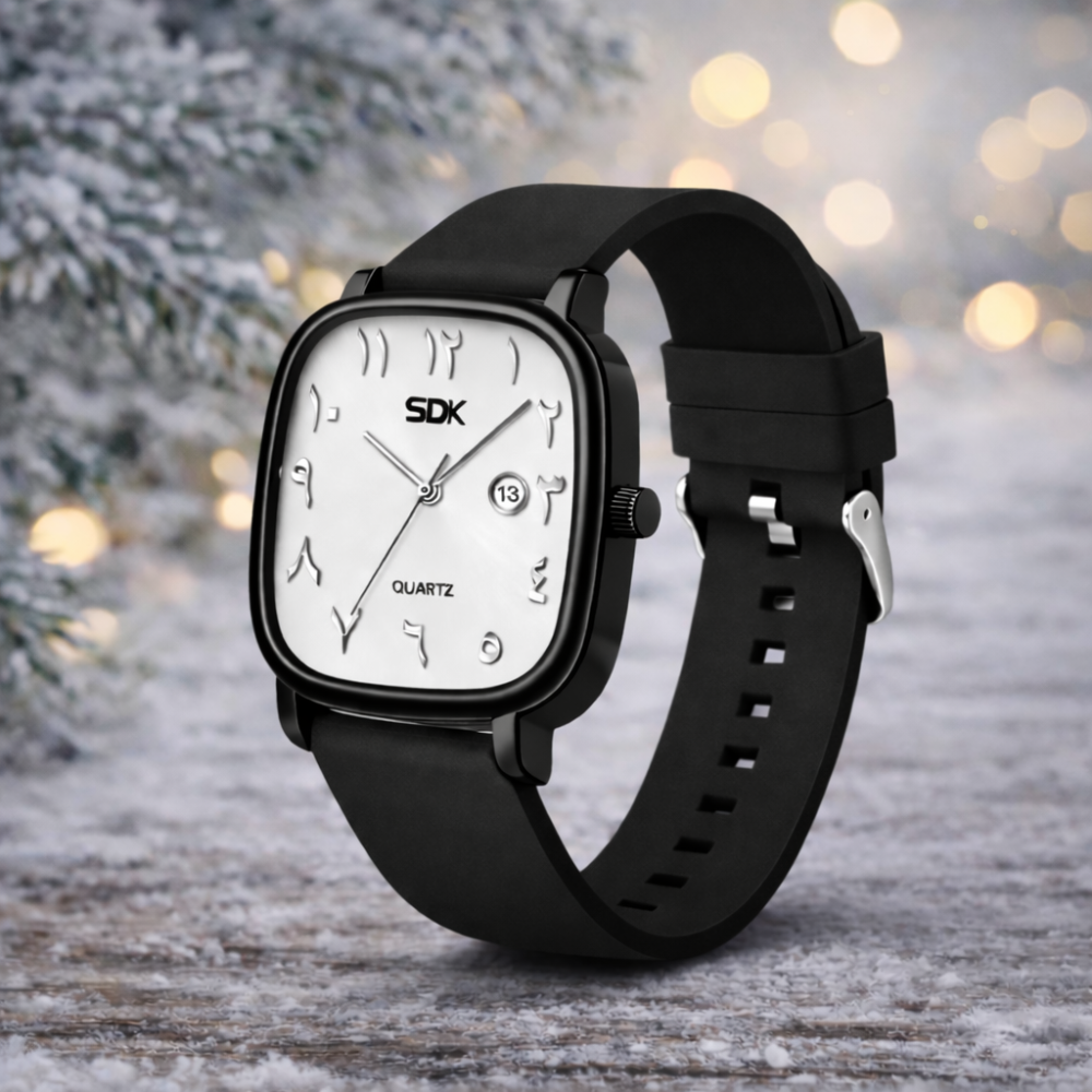 Black Arabic Dial Quartz Watch-Black