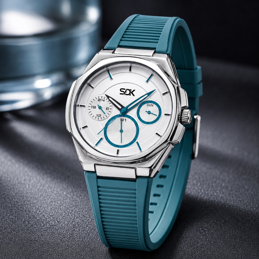 Urban Edge Multi-Dial Watch (Silver Edition)-Green